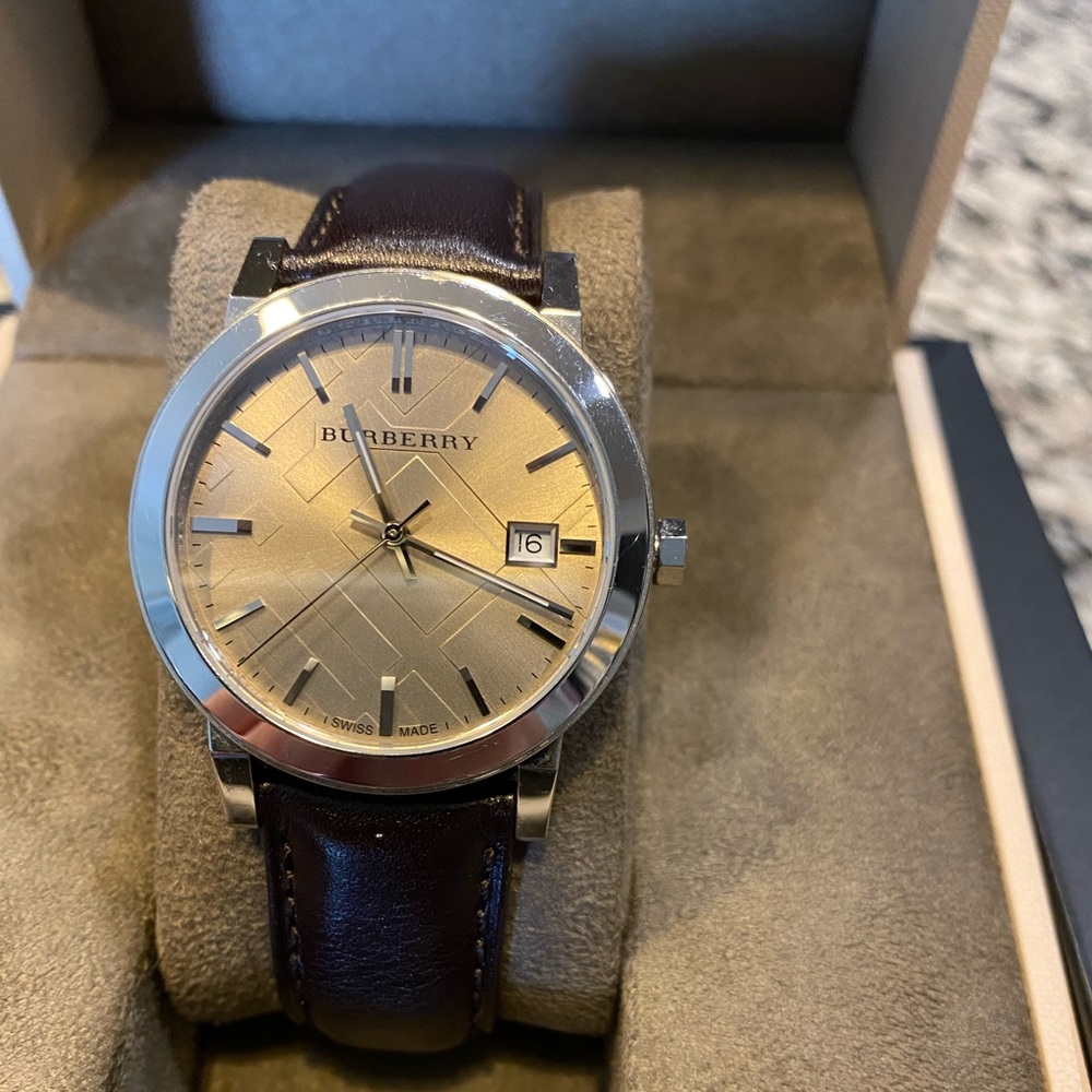 Burberry watch - brown leather strap